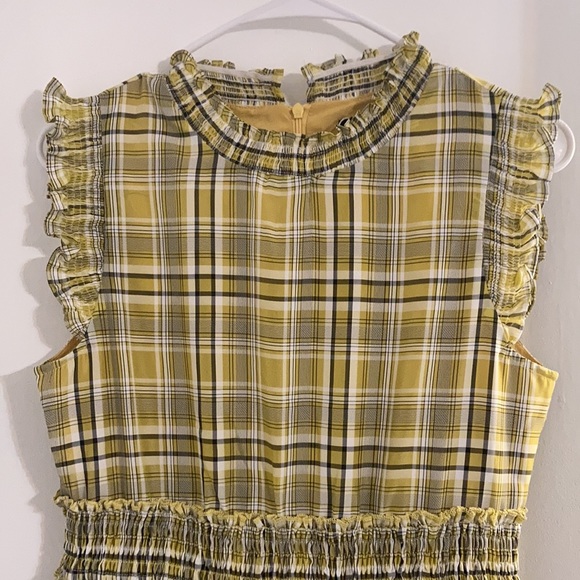 Yellow and black plaid retro midi dress - Picture 2 of 5